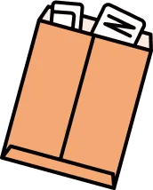 採血紙と脱酸素剤を袋に入れる